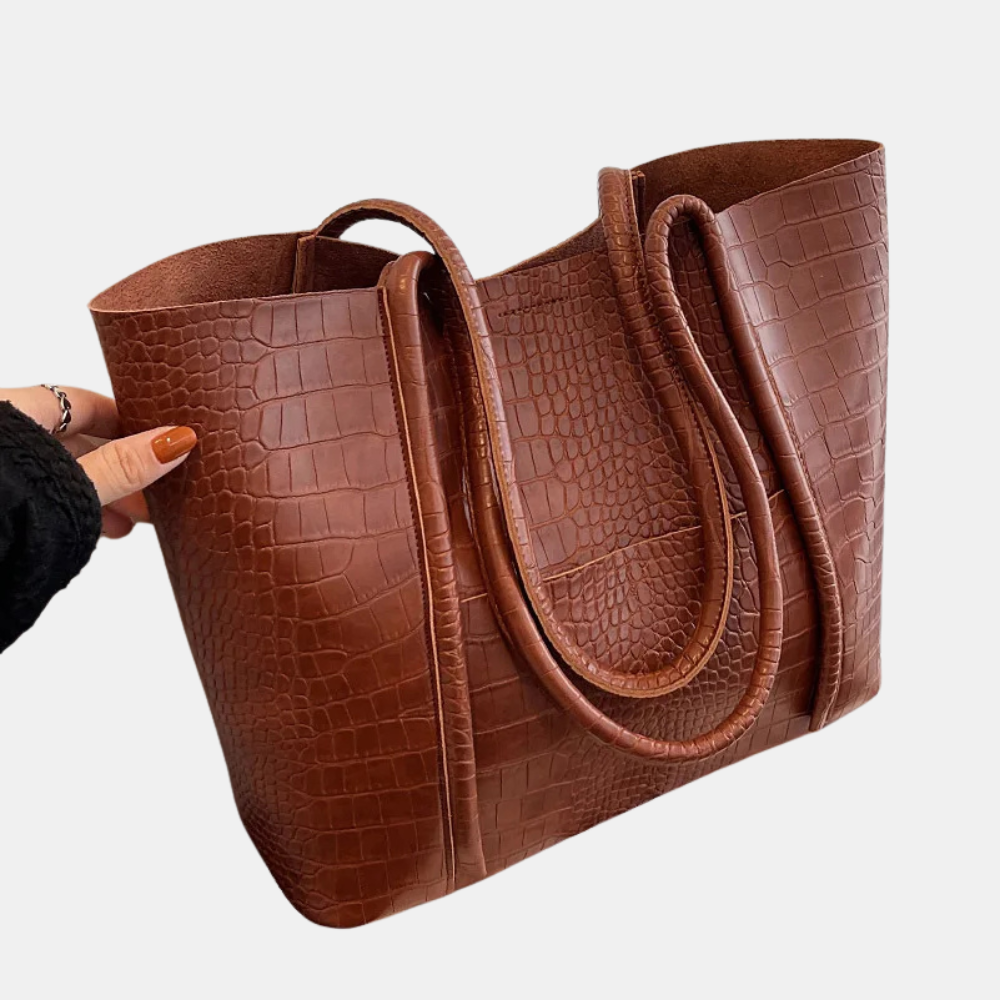Auretta | Croc Leather Shoulder Bag