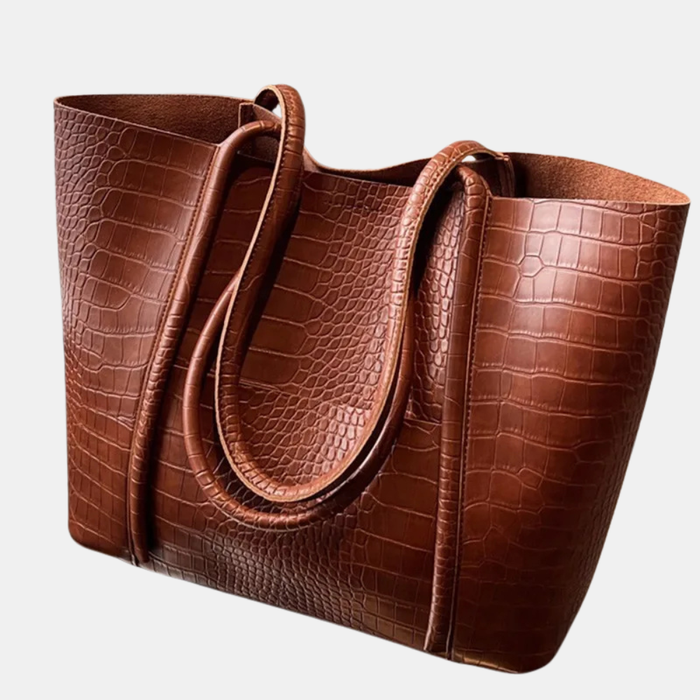 Auretta | Croc Leather Shoulder Bag