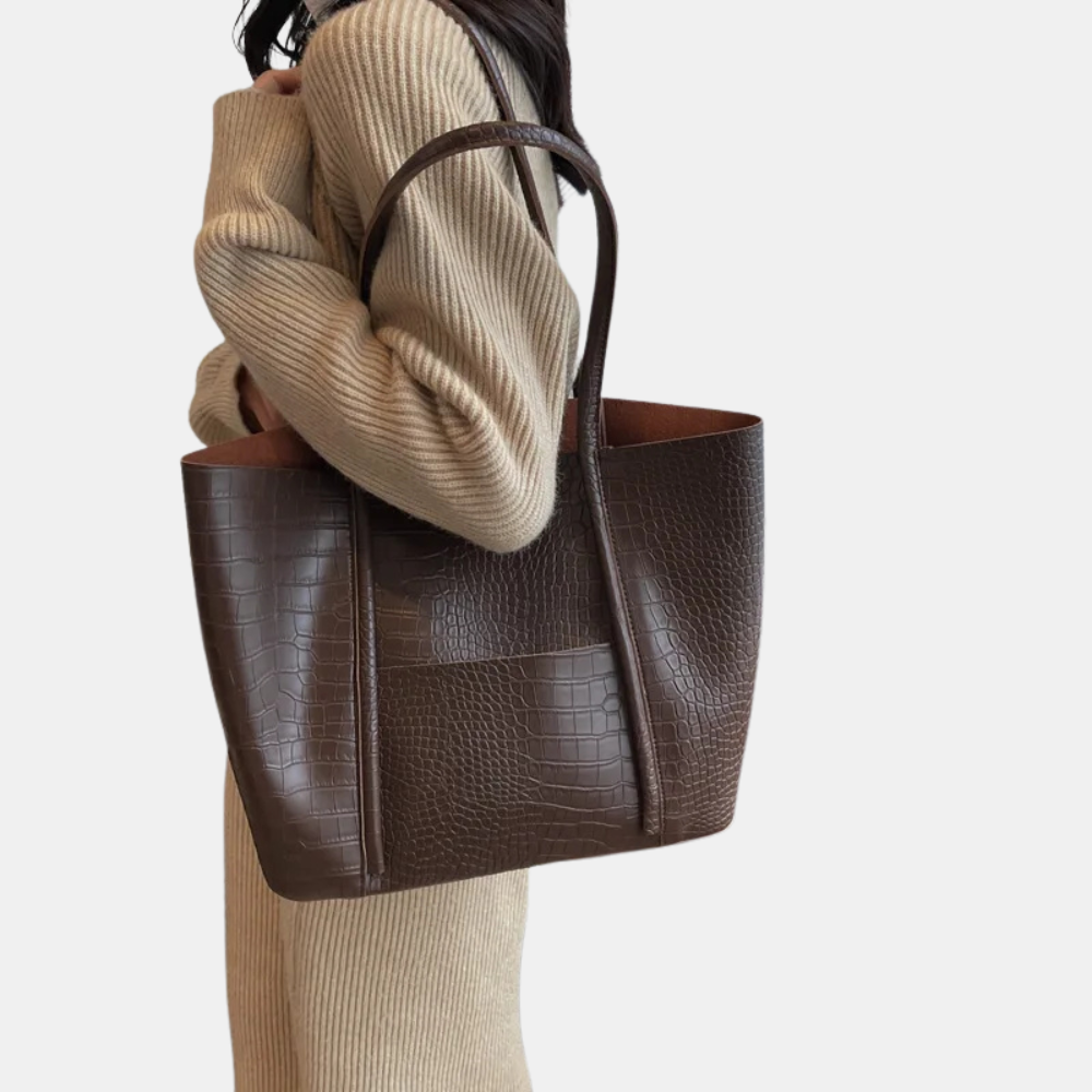 Auretta | Croc Leather Shoulder Bag