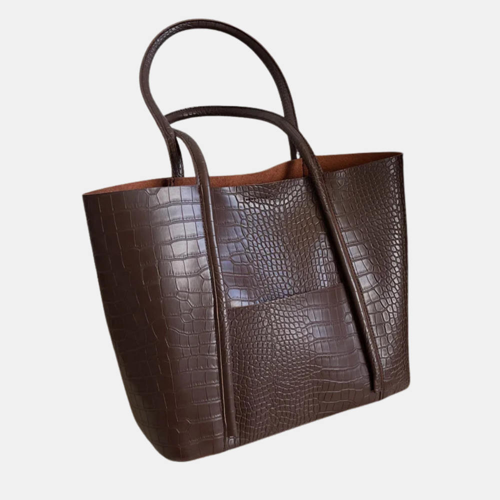 Auretta | Croc Leather Shoulder Bag