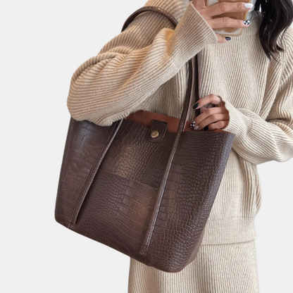 Auretta | Croc Leather Shoulder Bag
