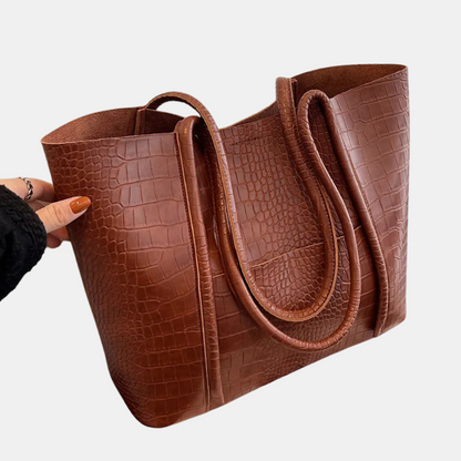 Auretta | Croc Leather Shoulder Bag