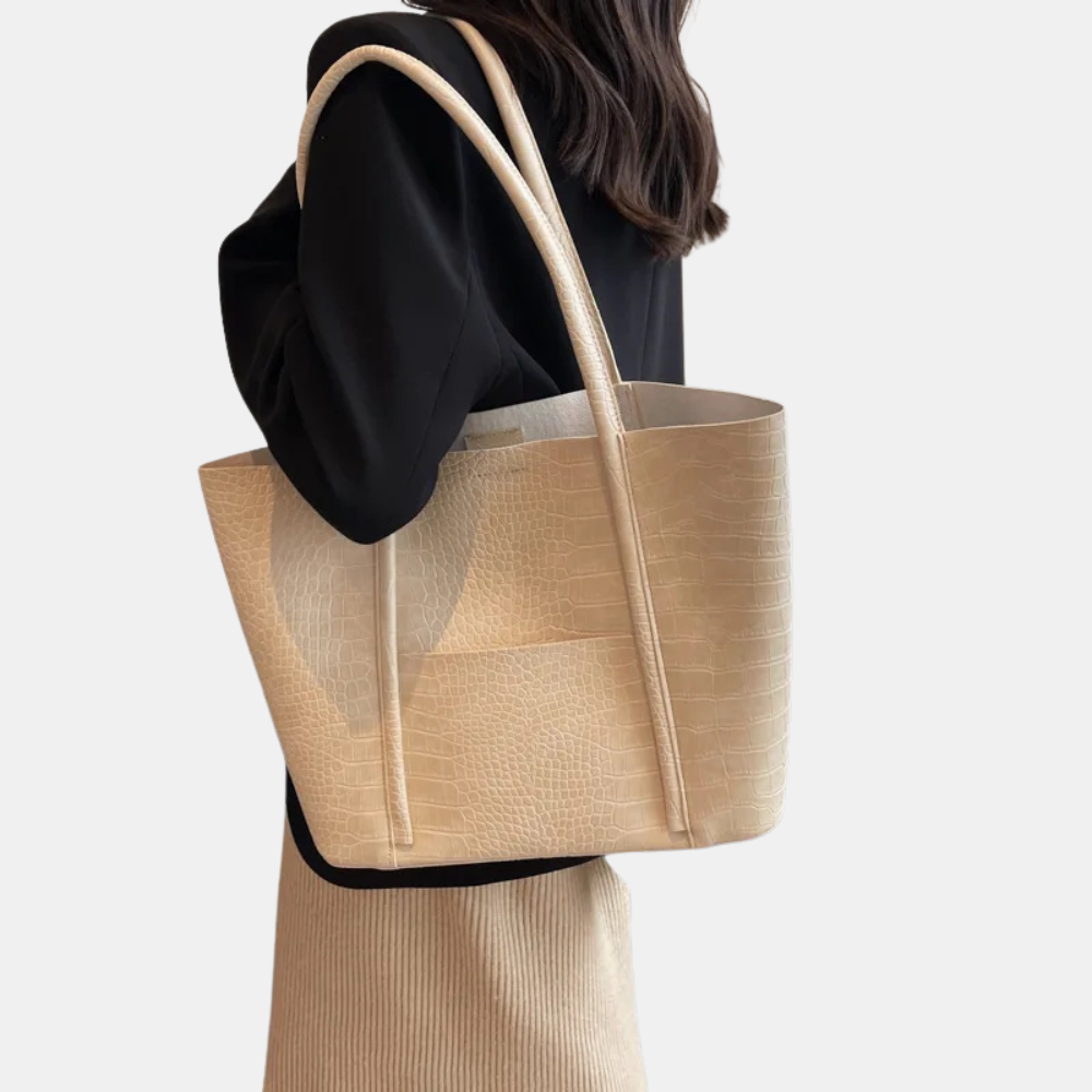 Auretta | Croc Leather Shoulder Bag