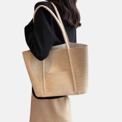 Auretta | Croc Leather Shoulder Bag