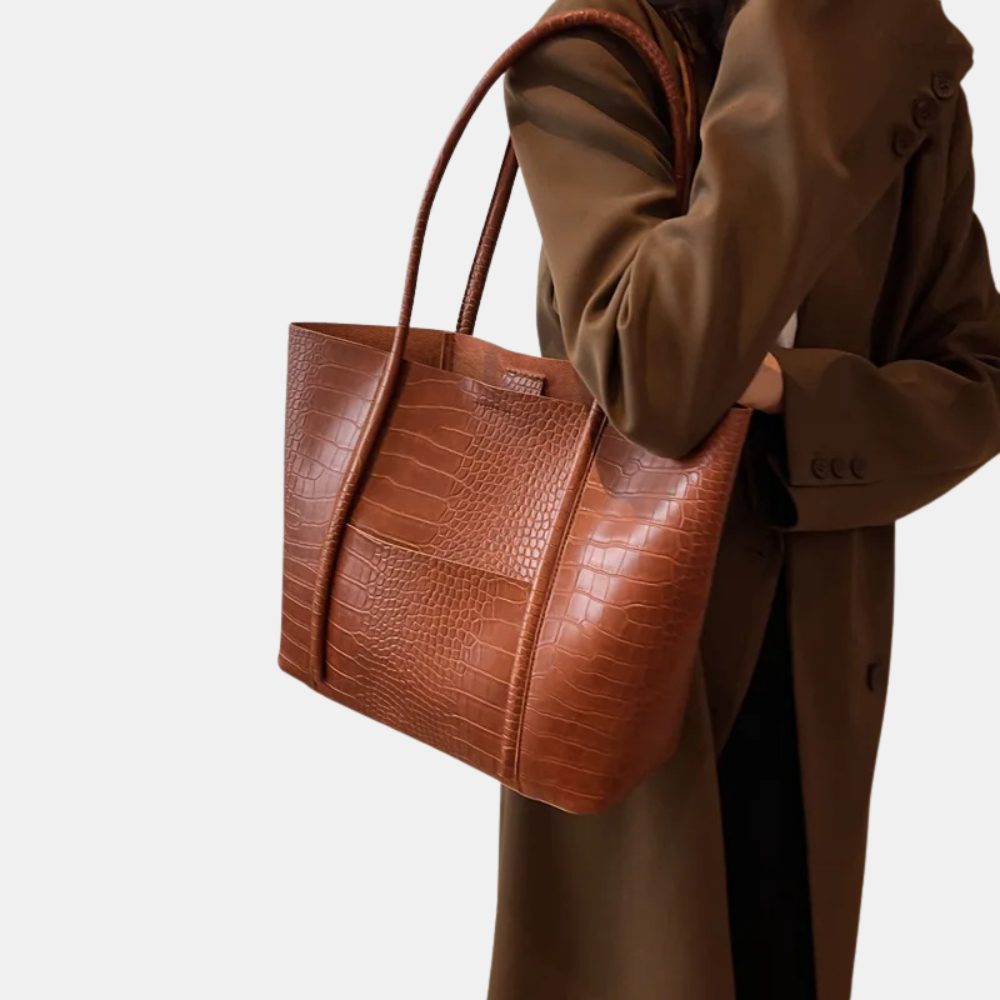 Auretta | Croc Leather Shoulder Bag