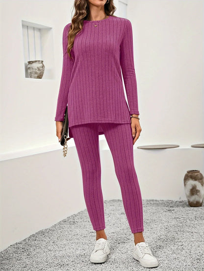 Solivra | Ribbed Knit Lounge Set