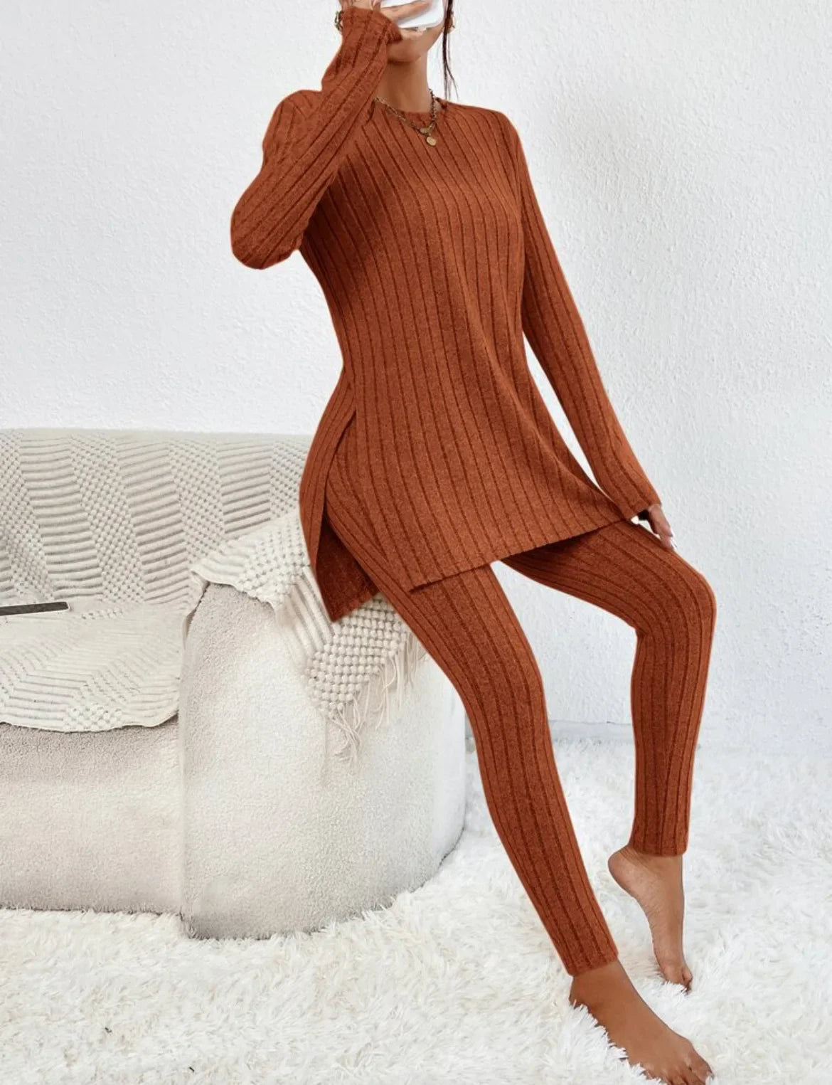 Solivra | Ribbed Knit Lounge Set