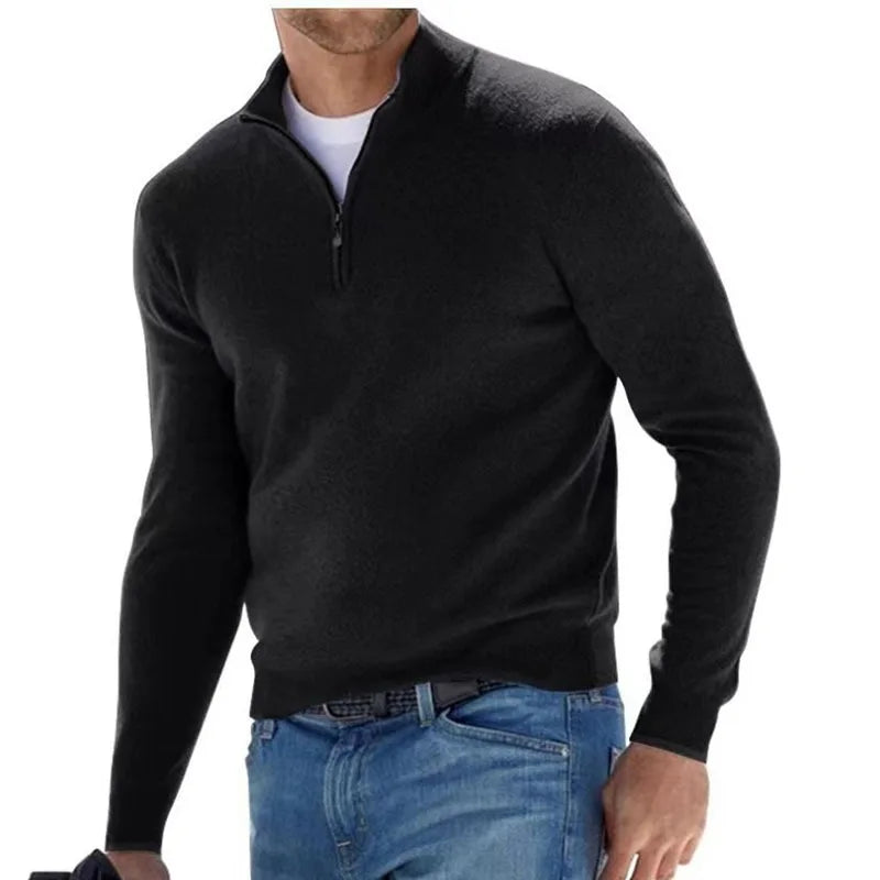 Laurent | Collar Zip-Up Sweater