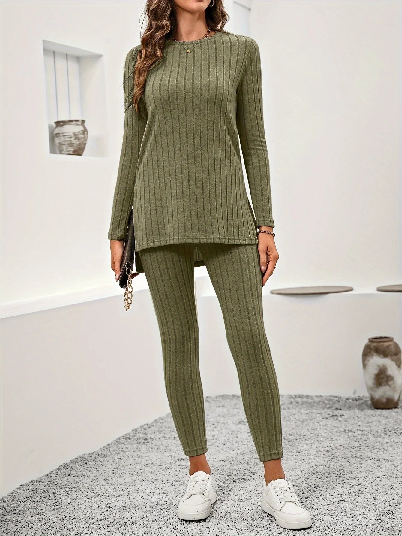 Solivra | Ribbed Knit Lounge Set