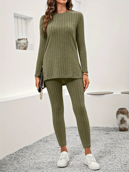 Solivra | Ribbed Knit Lounge Set