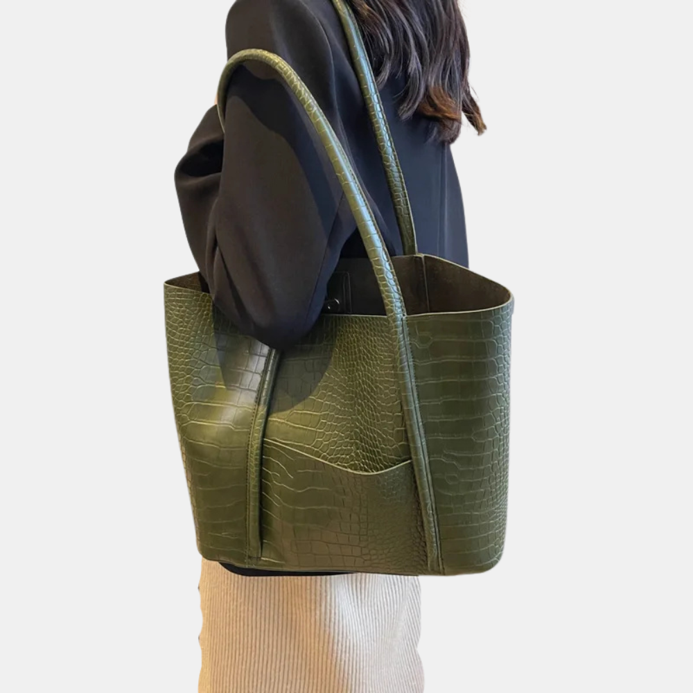 Auretta | Croc Leather Shoulder Bag